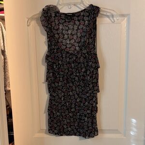 Express Black and Pink Floral Blouse